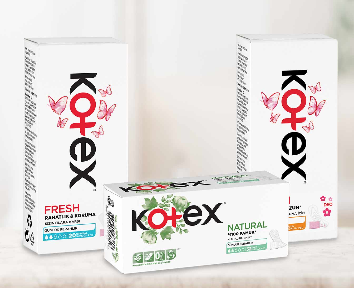 Бардык күндөлүк көөктөр Kotex®